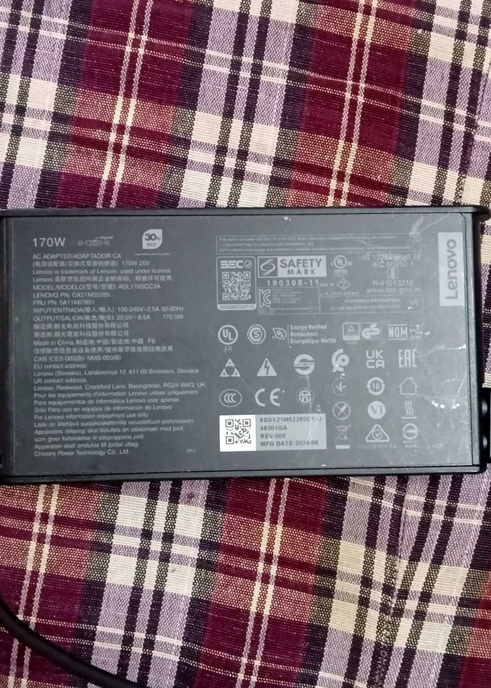LENOVO LAPTOP CHARGER NEW AND ORIGINAL 170 WATT