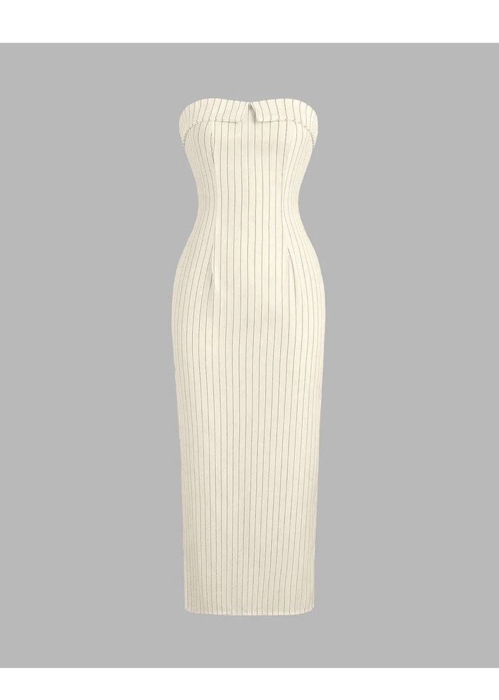 Striped Strapless Bodycon Dress