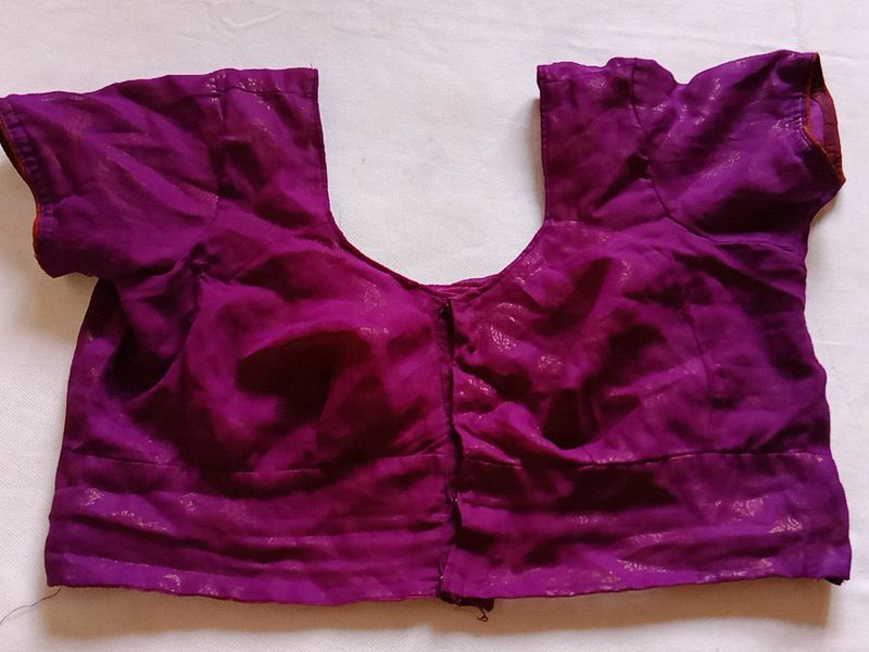 Beautiful Megenta Colour Xxl Sequense Blouse At Back Tikli Work