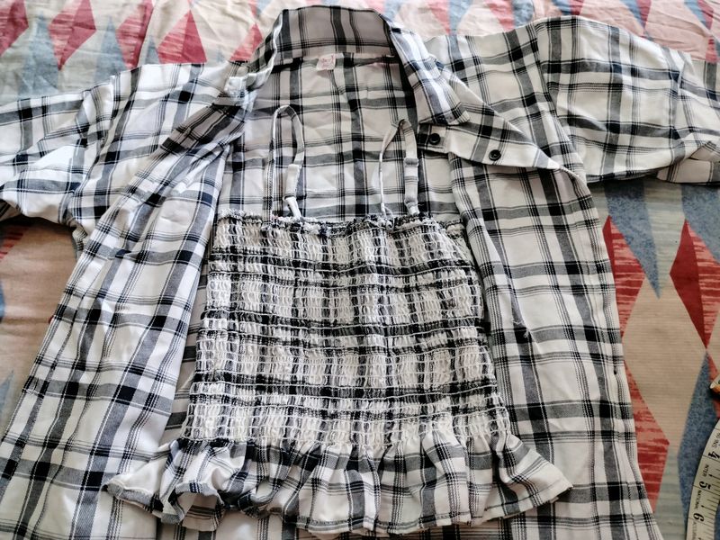 Two Piece Crop Top Shirt