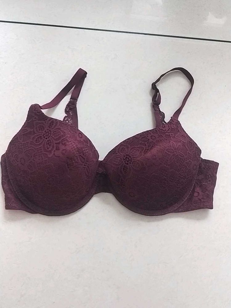Burgundy Lace Bra