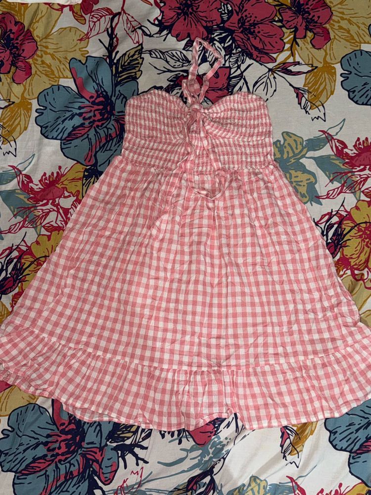 Gingham Strapless Dress
