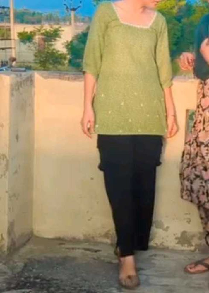 Green Embellished Tunic
