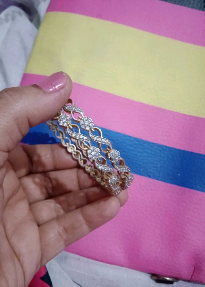 Gold &amp; Crystal Bangle Set