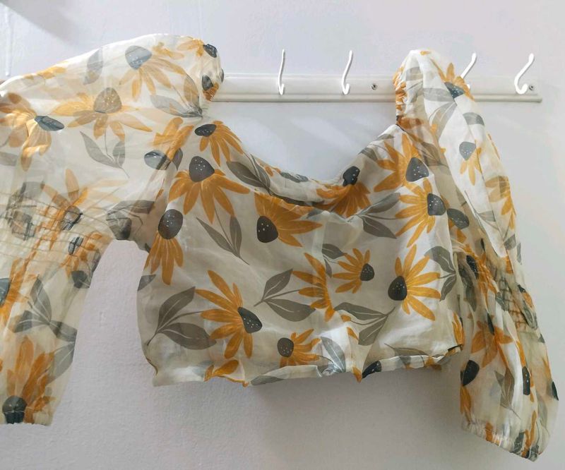 Floral Print Crop Top