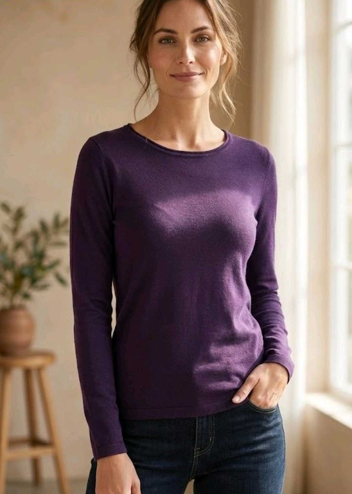 Cozy Purple Long Sleeve Knit Top