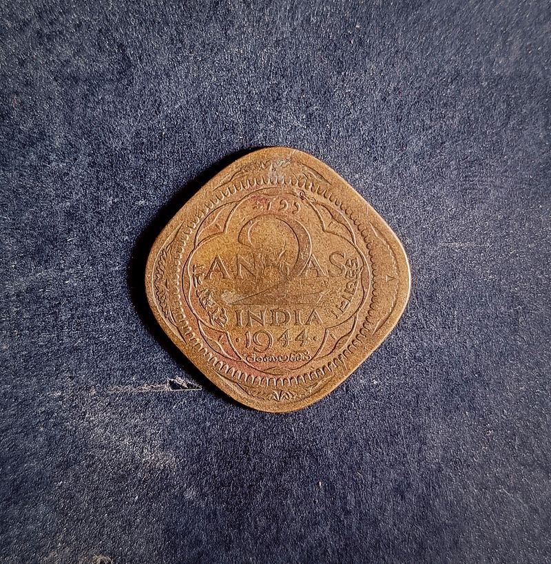 2 ANNA, GEORGE VI, 1944, BOMBAY MINT