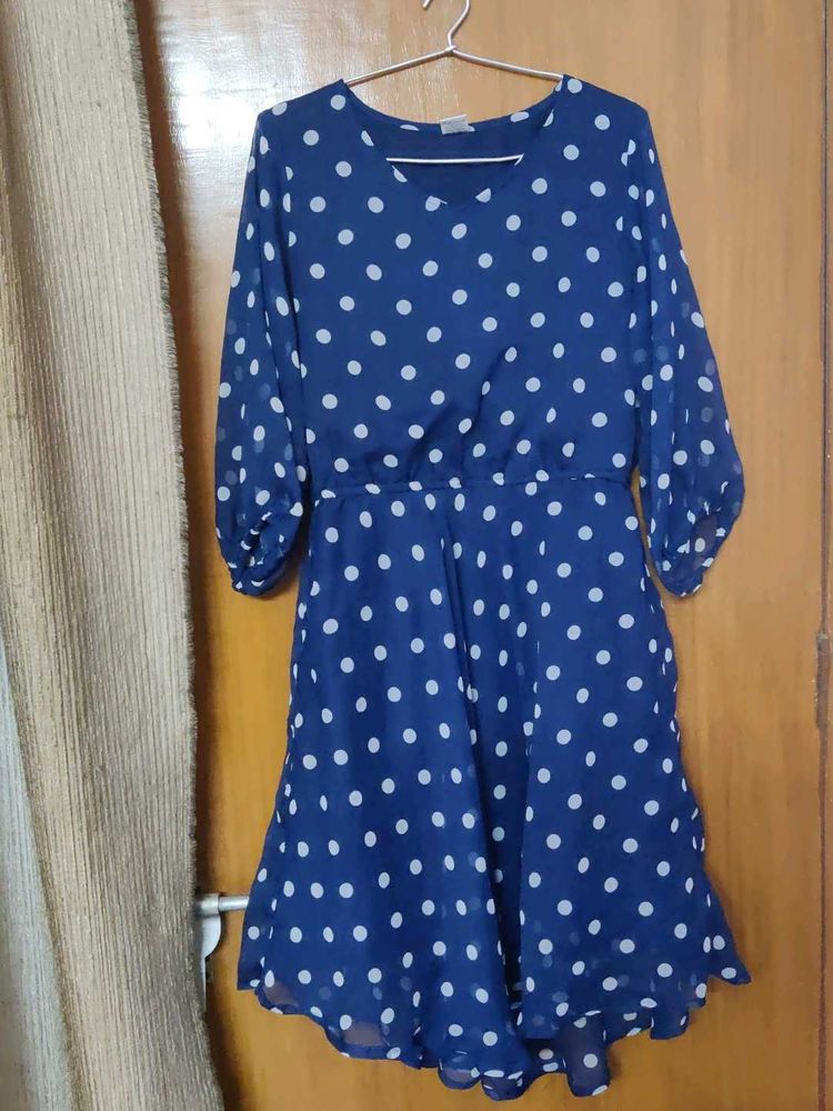Dotted Blue Colour Dress