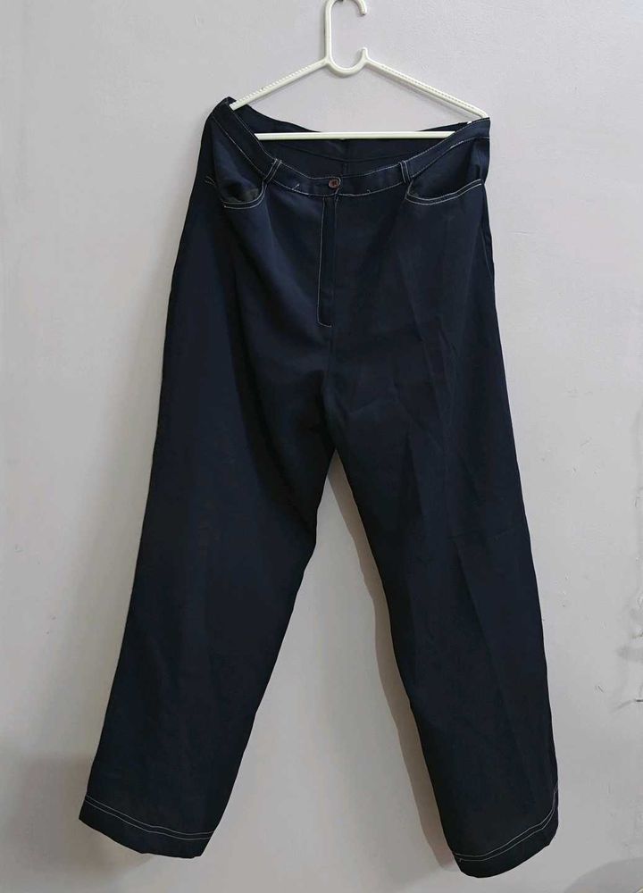 Navy Blue Straight Leg Pants