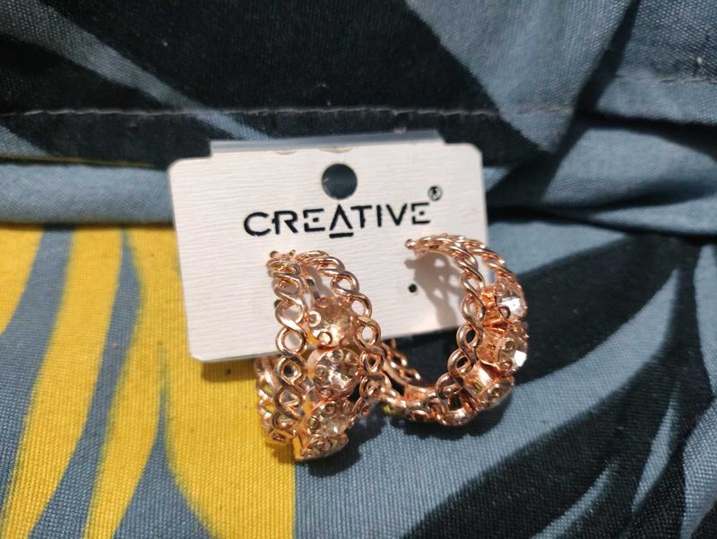 Creative Rose Gold Hoop Earrings