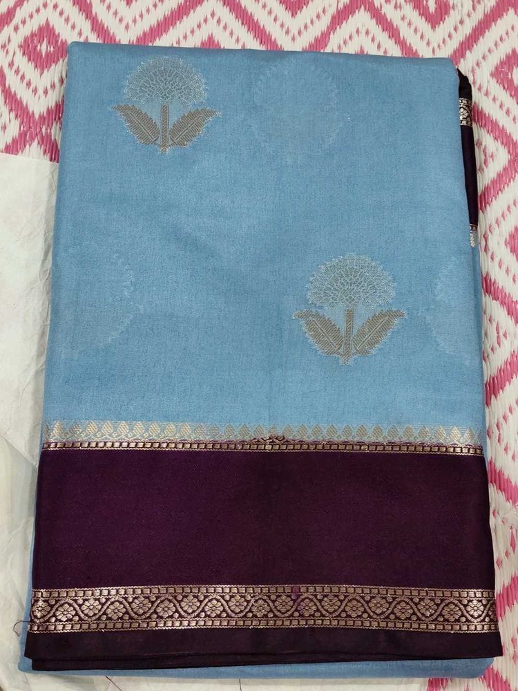 GERMAN BLUE AND PURPLE SAREE