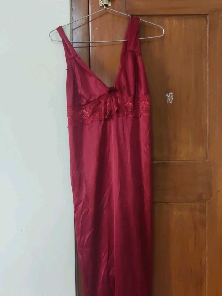 Burgundy Nightgown full length