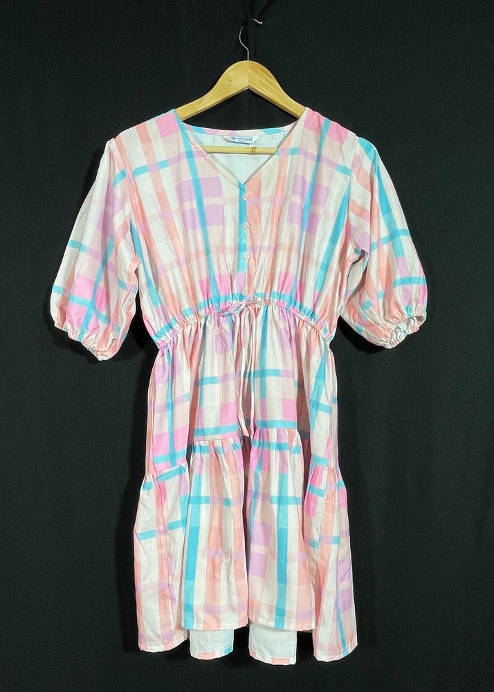 Women Multi Check Dress