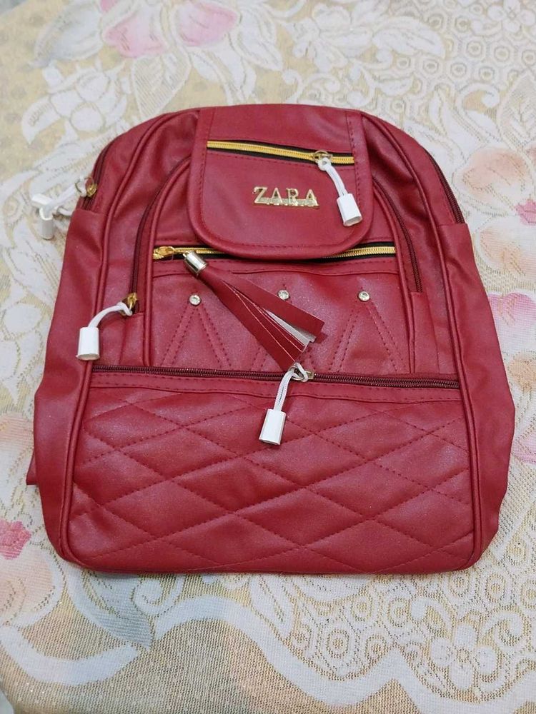 Zara Red Backpack