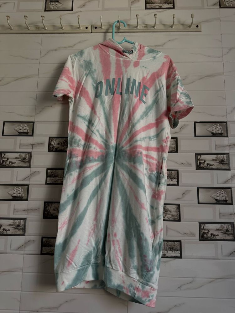 Tie-Dye Hoodie Dress