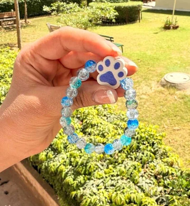 (3 pieces)Paw Print Beaded Bracelet
