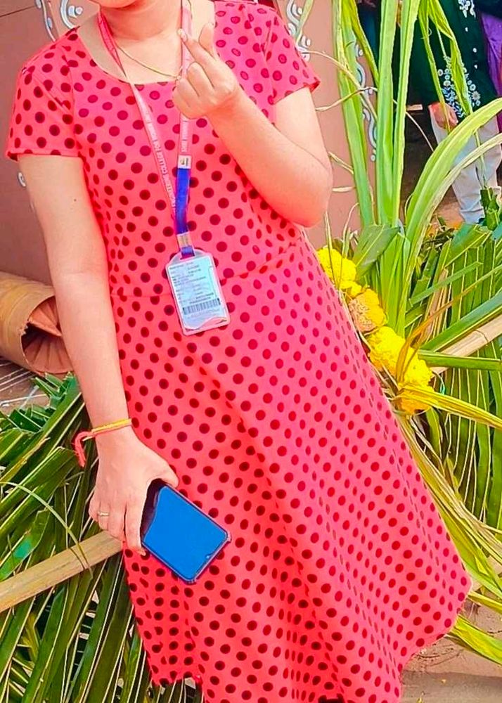 Black Dotted Red  Retro Type Dress