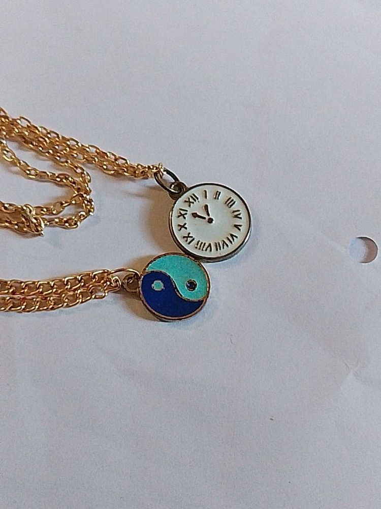 Yin Yang Clock Necklace
