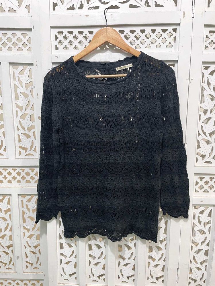 Elegant Crochet Knit Sweater C