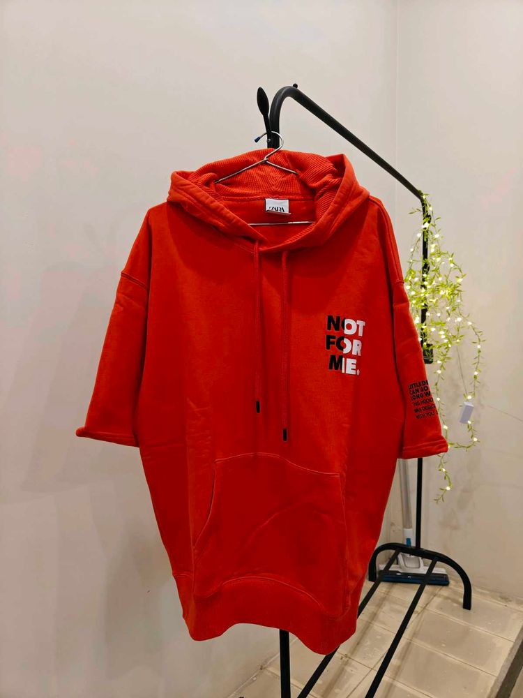 Orange 3/4th Sleeve Hoodie