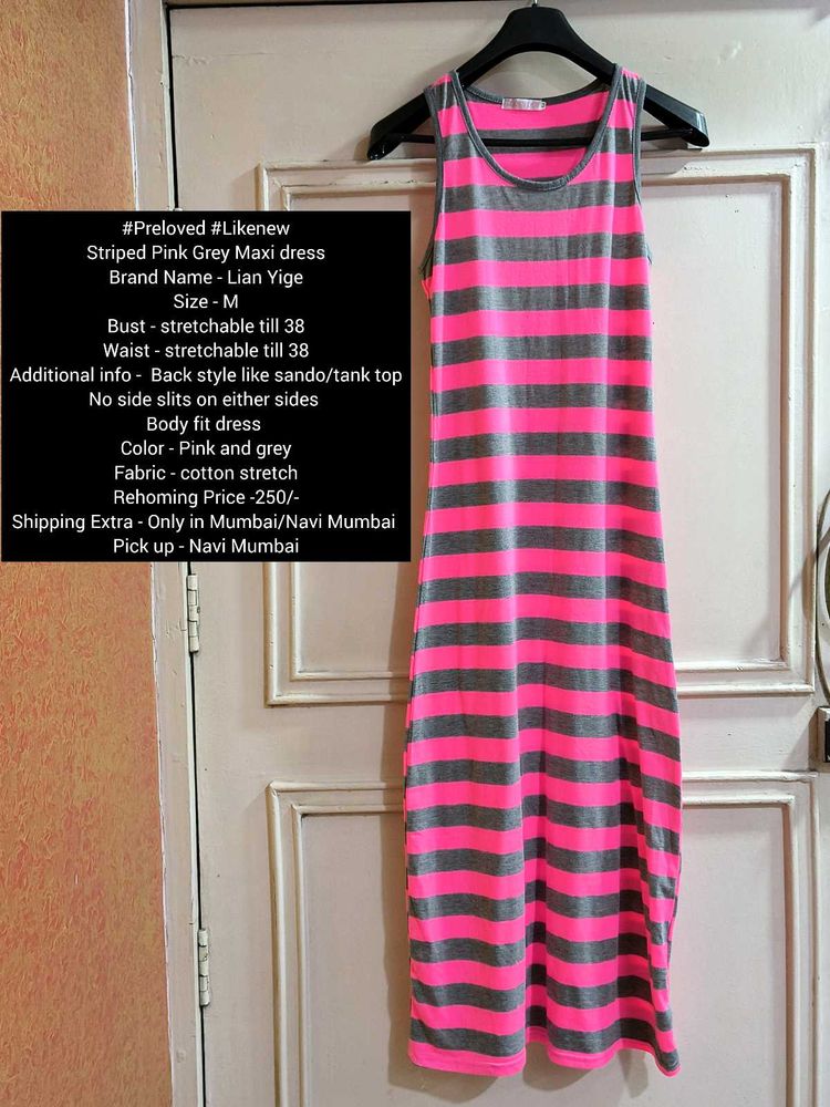 Pink &amp; Grey Maxi Dress