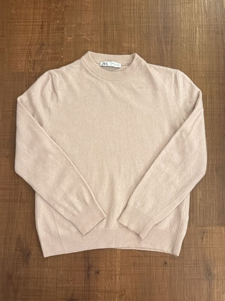 ZARA Sweater in Baby Pink Merino Wool
