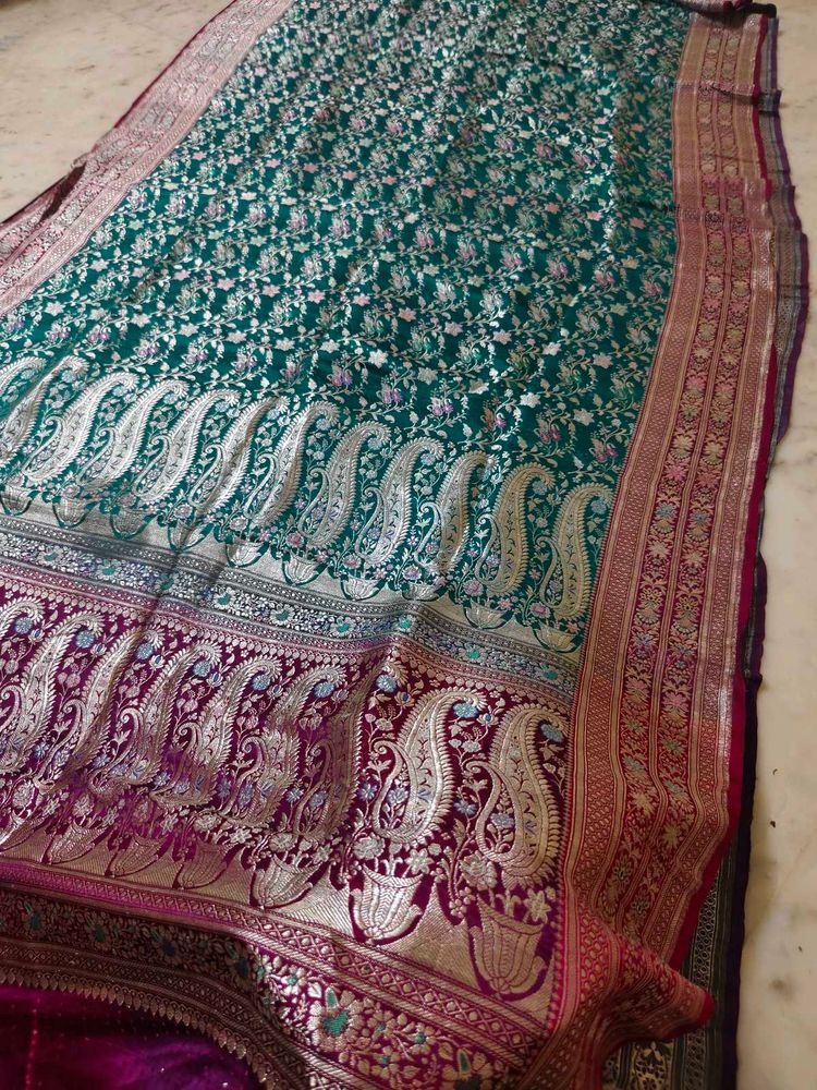 pure banarasi copper zari weight is heavy 🔥