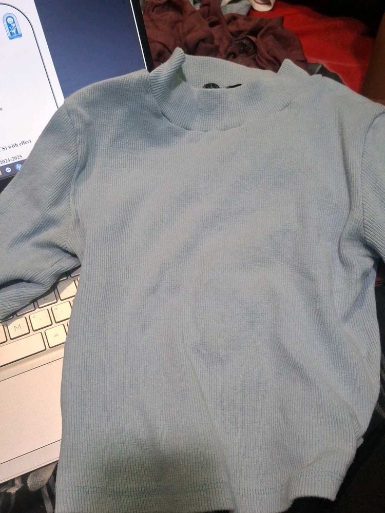 Light Blue Knit Top
