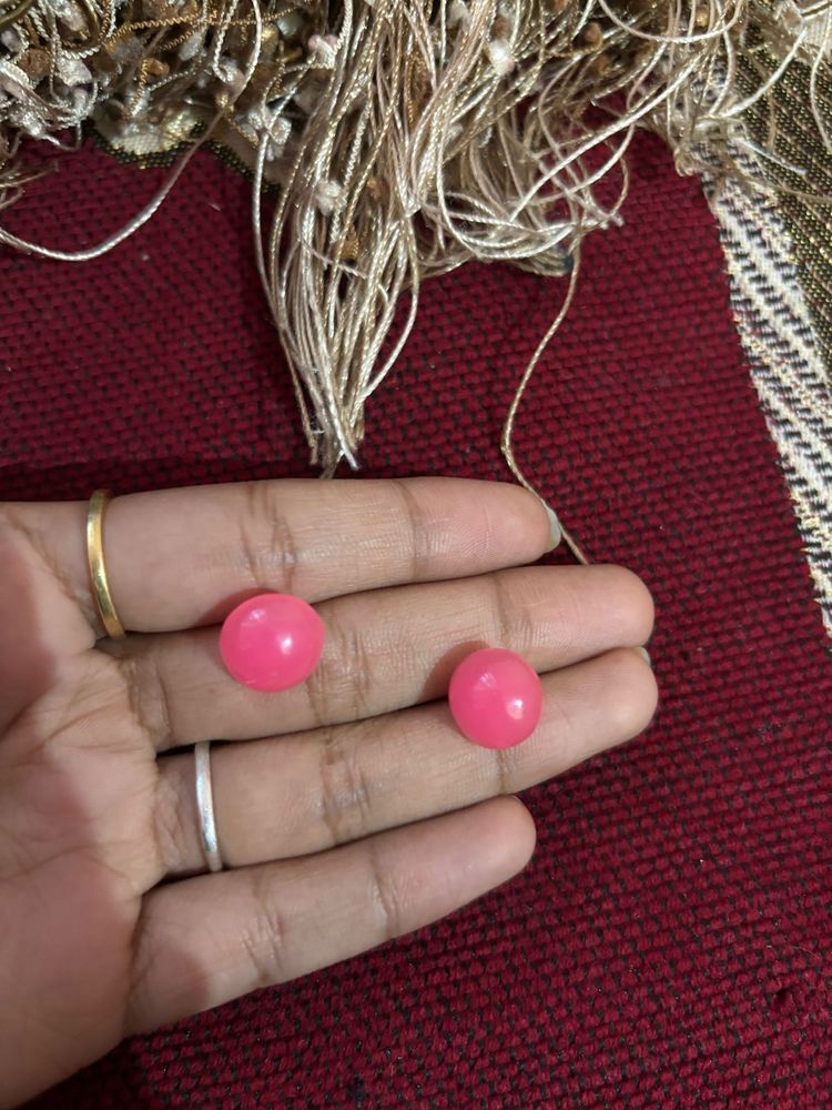 Pink Stud Earrings