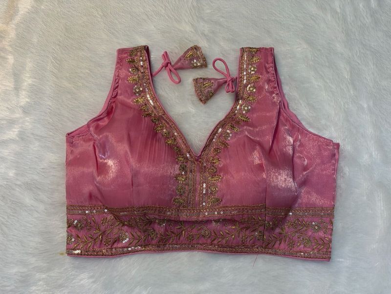 Elegant Pink Embroidered Blouse