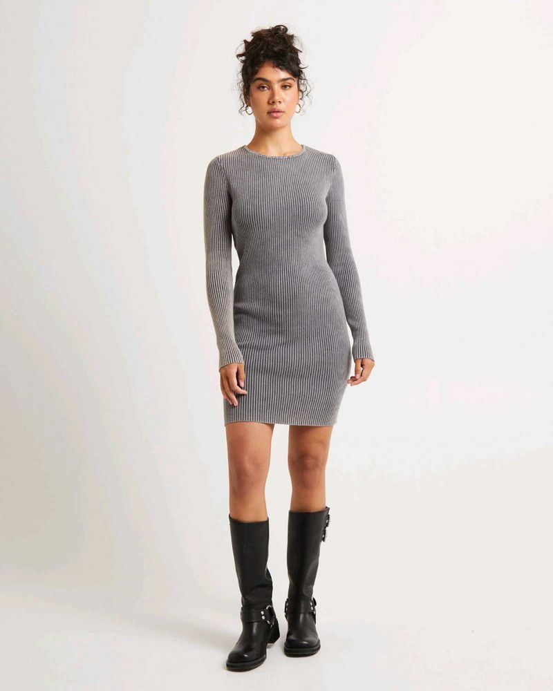 Gray Knit Bodycon Dress