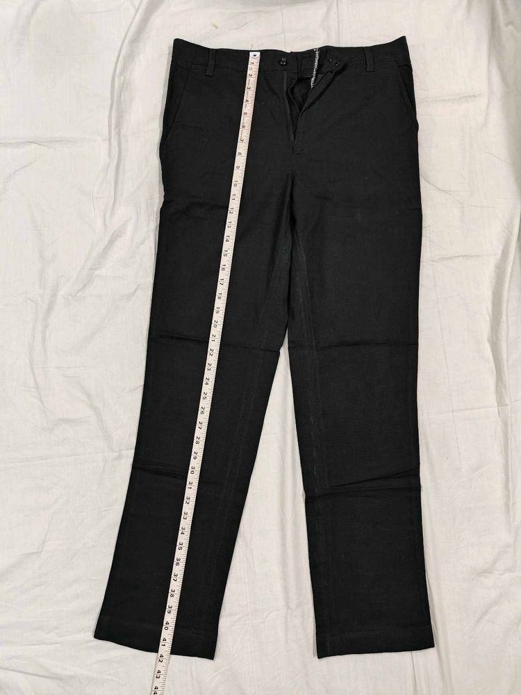 Classic Black Linen Trousers