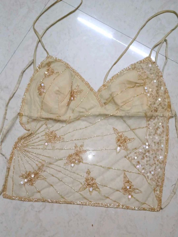 Embellished Sheer Top