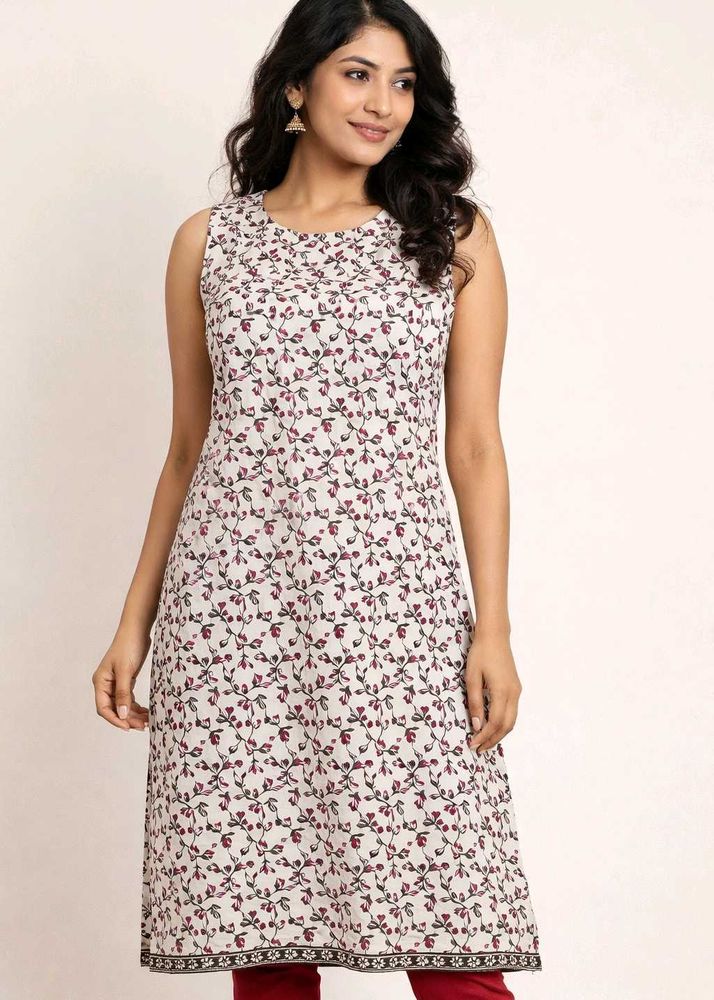 Floral Print Straight Kurta