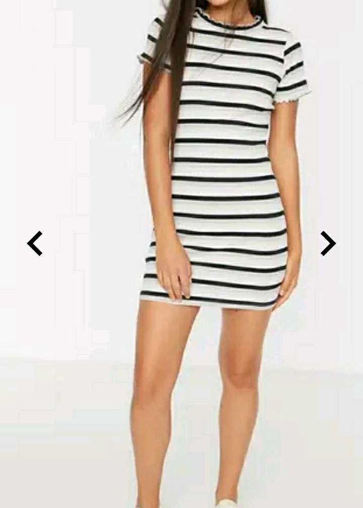 TRENDYOL Striped Fitted Bodycon Dress