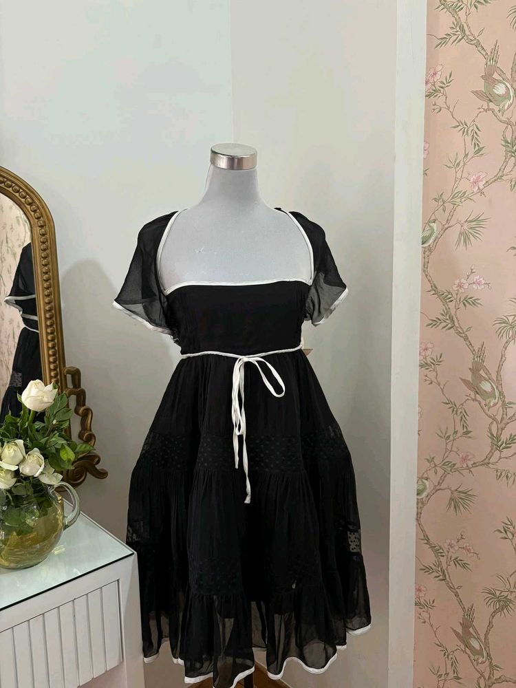 Black Dress with White Trim