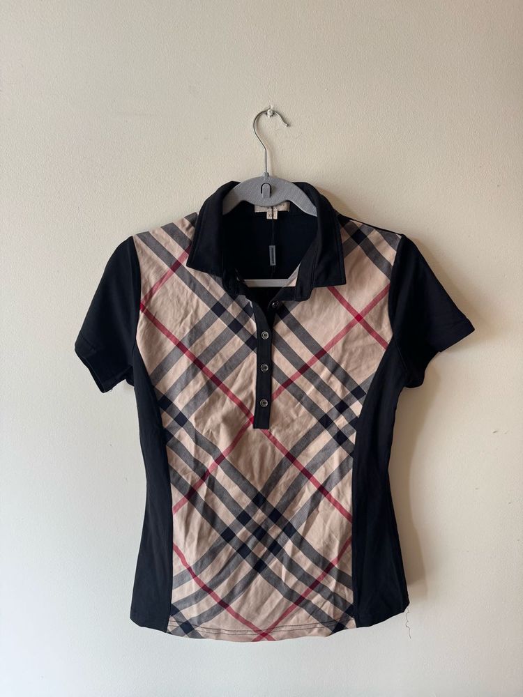 ORIGINAL Burberry Plaid Polo Shirt