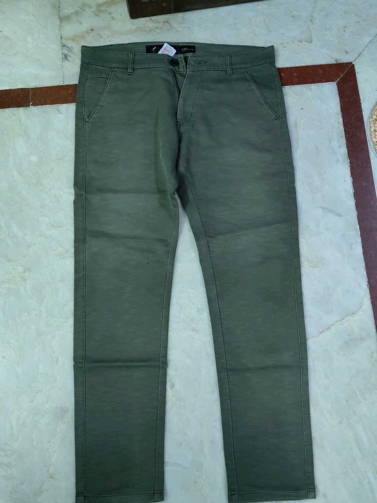 Olive Green Casual Pants