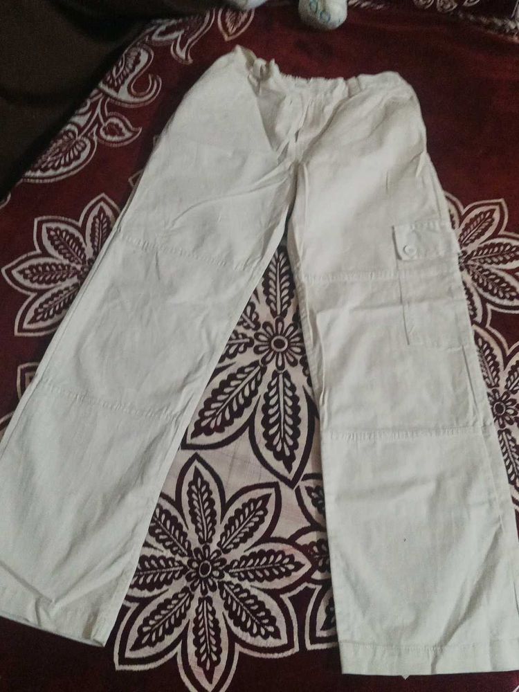 Off White Wide Leg Pants