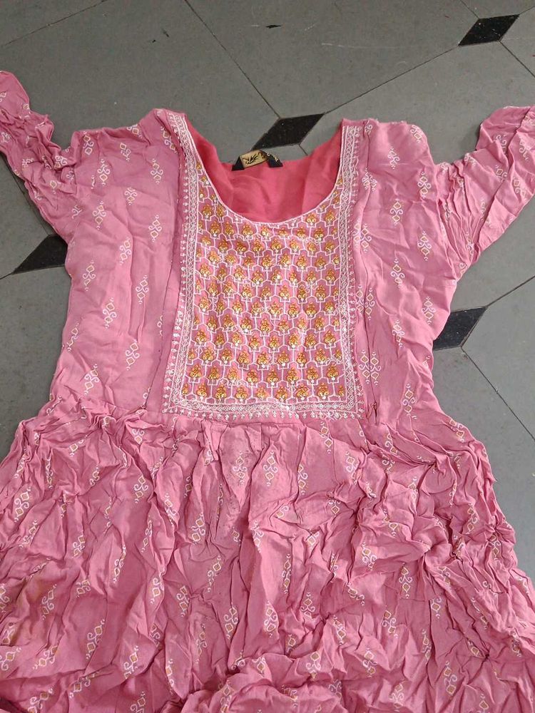 Pink Embroidered Dress
