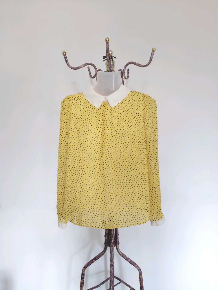 Cute Yellow Heart Printed Top