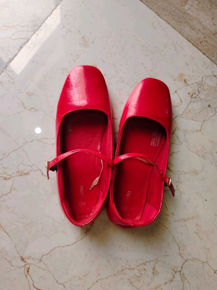 Red Ballerina Flats