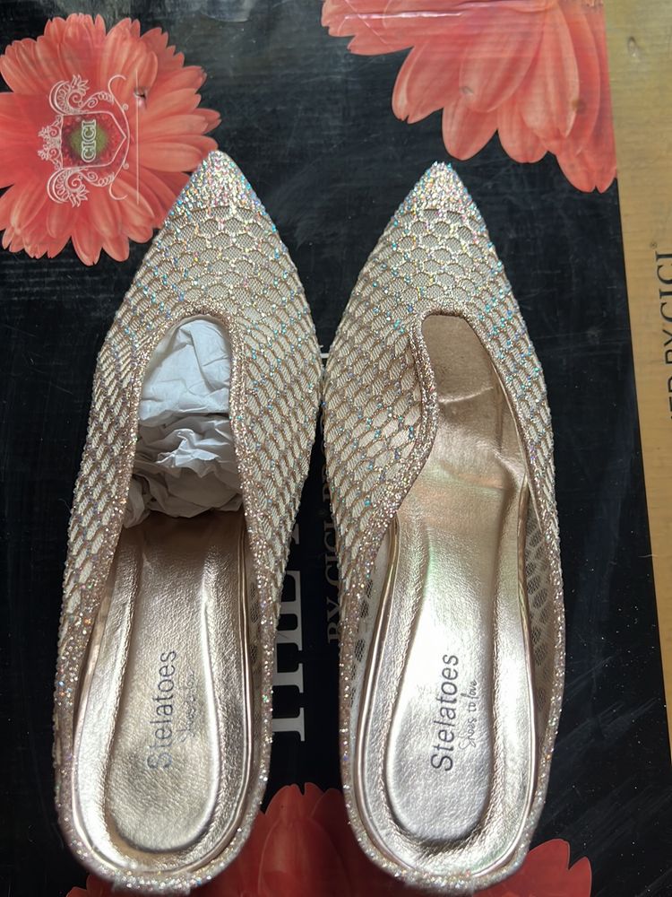 Golden Party Wear Heels