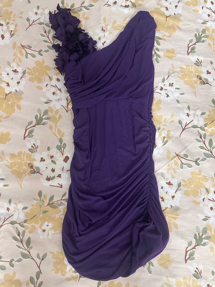 💜 Purple One-Shoulder Party Dress 💜