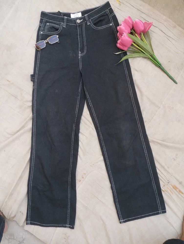 5 Pocket Cargo High Waisted Jeans For Women