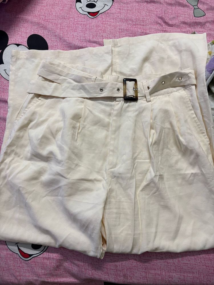 Belted Wide Leg Pants