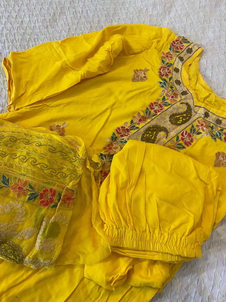 Yellow Embroidered Kurta Set