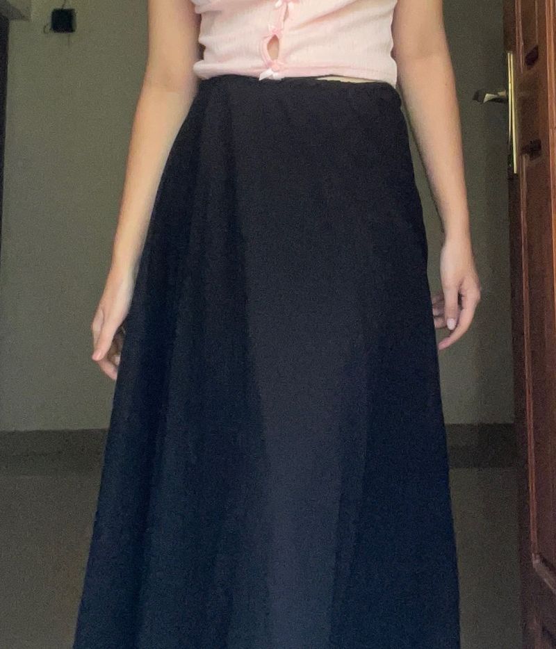 Solid Black Wrap Skirt