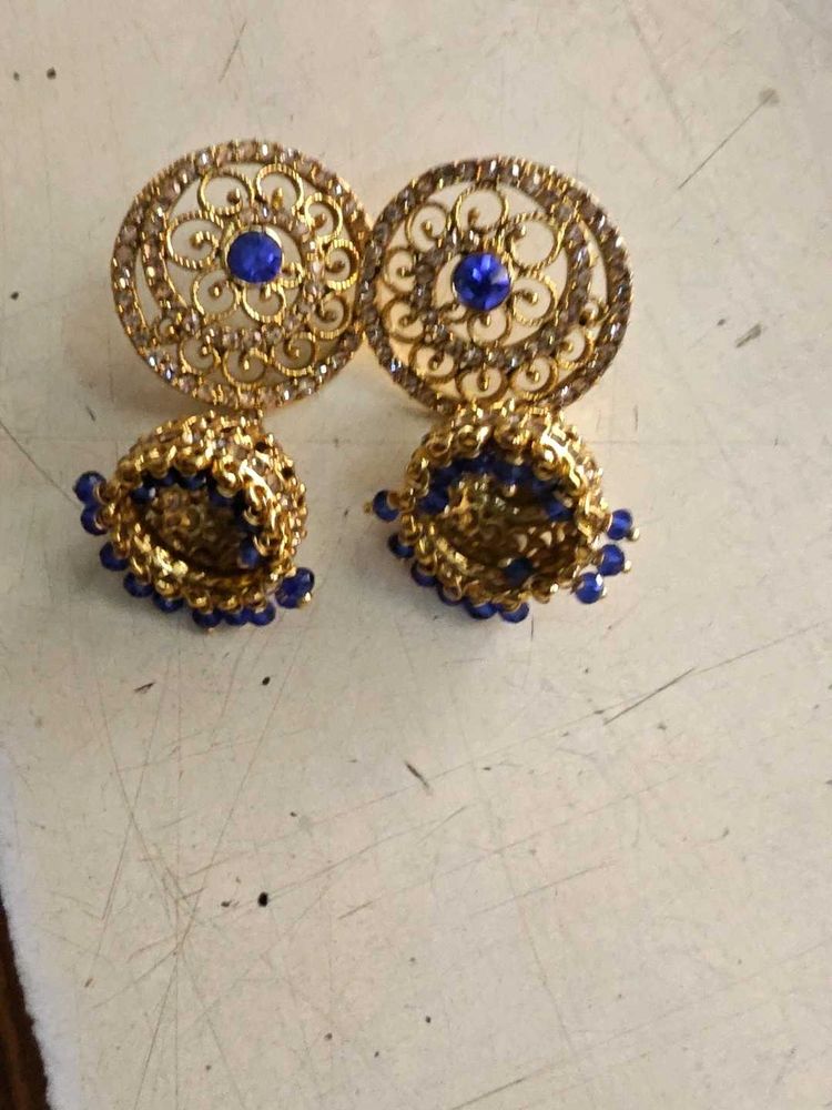 Elegant Gold Tone Jhumka Earrings