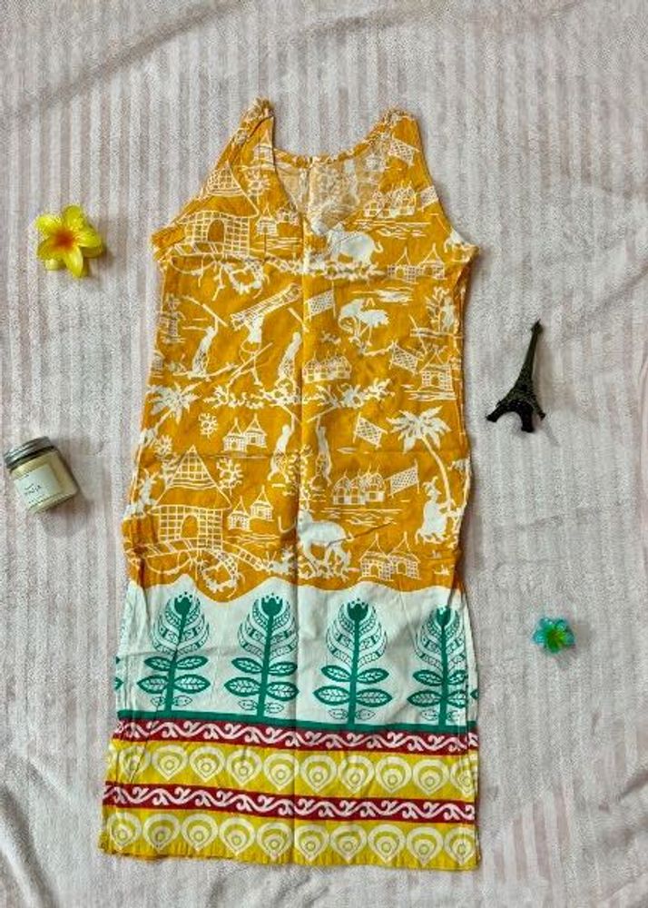 Printed Sleeveless Kurti